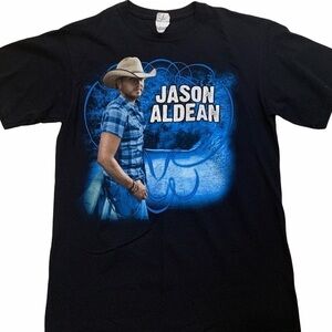 Jason Aldean Wide Open Concert Black Graphic Tee Sz M